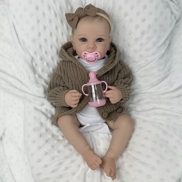 Лялька Реборн 45 см вініловая, реалістичний пупс Doll Reborn К0100809 - Фото 6 Лялька Реборн 45 см вініловая, реалістичний пупс Doll Reborn К0100809 - зображення 6