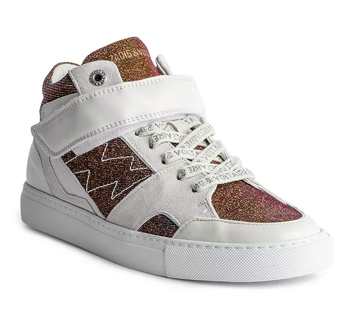 Высокие кеды на молнии Zadig & Voltaire ZV1747 Mid Flash Sparkle Sneakers женские 38 - Фото 6 Высокие кеды на молнии Zadig & Voltaire ZV1747 Mid Flash Sparkle Sneakers женские 38 - изображение 6