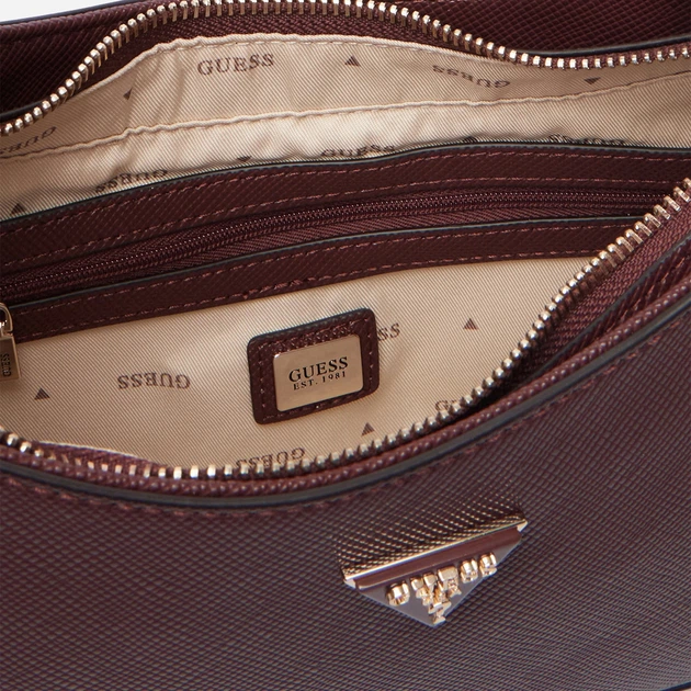 Сумка багет сідло жіноча зі штучної шкіри середня Guess HWZG9672180-BUR Бордова (800070360493) - Фото 4 Сумка багет сідло жіноча зі штучної шкіри середня Guess HWZG9672180-BUR Бордова (800070360493) - зображення 4