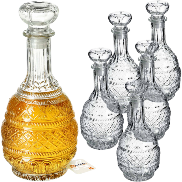 Karafka z korkiem Kadax Nance szklana 6 x 1 l (5903699493359) - obraz 5