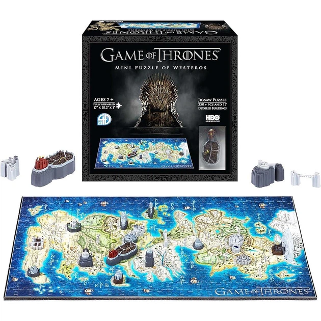 3D пазл Game of Thrones Mini Puzzle of Westeros / Игра престолов: Мини-пазл Вестероса, 350+ деталей и 17 зданий - Фото 1 3D пазл Game of Thrones Mini Puzzle of Westeros / Игра престолов: Мини-пазл Вестероса, 350+ деталей и 17 зданий - изображение 1