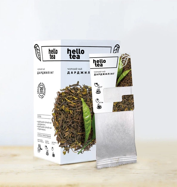 Чай черный Hello Tea Дарджилинг 20 пакетиков индийский байховый листовой среднелистовой натуральный без ароматизаторов 40 г - Фото 8 Чай черный Hello Tea Дарджилинг 20 пакетиков индийский байховый листовой среднелистовой натуральный без ароматизаторов 40 г - изображение 8