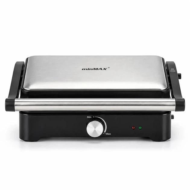 Электрогриль 1500 Вт, minMAX MG-8820, Серебристый / Контактный гриль / Гриль с антипригарным покрытием / Гриль для шаурмы - изображение 4