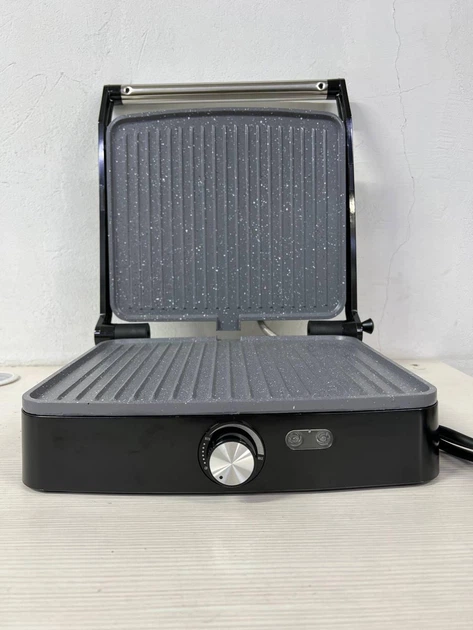 Електрогриль 1800 Вт, minMAX MG-W219A, Сріблястий / Гриль з антипригарним покриттям / Гриль для шаурми / Контактний гриль - зображення 8