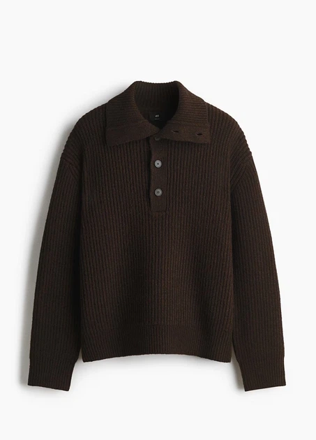 Светр H&M 18693 Темний коричневий L (1305) - Фото 4 Светр H&M 18693 Темний коричневий L (1305) - изображение 4