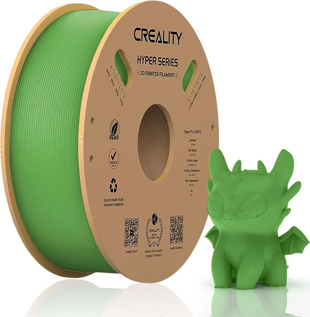 Пластик, филамент CREALITY Hyper PLA для 3D принтера 1кг, 1.75мм Зеленый - Фото 2 Пластик, филамент CREALITY Hyper PLA для 3D принтера 1кг, 1.75мм Зеленый - изображение 2