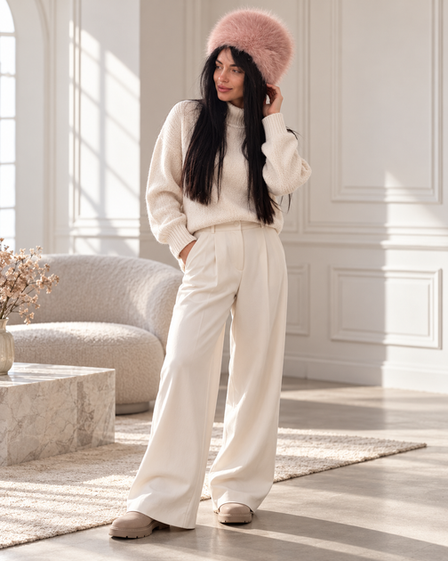Жіноча хутряна шапка-кубанка TWINSS рожева - Фото 2 Жіноча хутряна шапка-кубанка TWINSS рожева - изображение 2