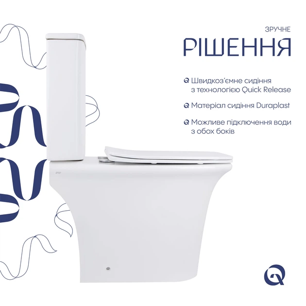 Унитаз-компакт Qtap Kalao безободковый с сиденьем Soft-close QT08221213AW - изображение 4