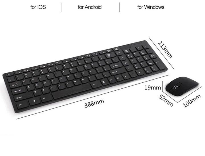 Беспроводной комплект клавиатура и оптическая мышь Keyboard wireless K-06 с USB адаптером 2.4 ГГц - изображение 3
