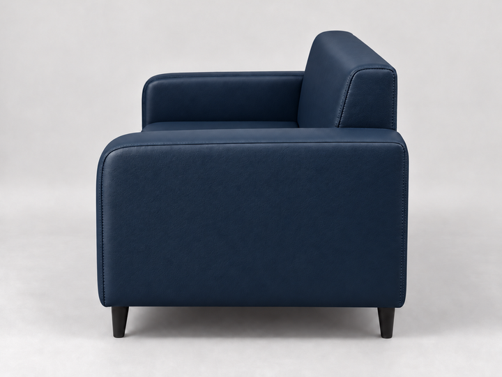 Диван офисный Tobi Sho Арне с подлокотниками 1380х700х740 мм, кожзам Midnight Blue/2227 - изображение 3
