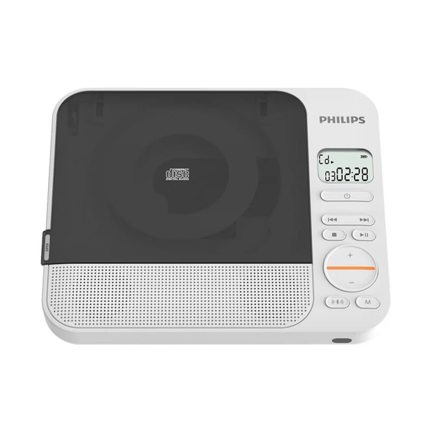 PHILIPS EXP5608WT Модний CD-програвач, портативна настільна аудіосистема CD, двосторонній Bluetooth-програвач CD, подарунок для хлопця, стереодинамік для музичного альбому, білий - изображение 10