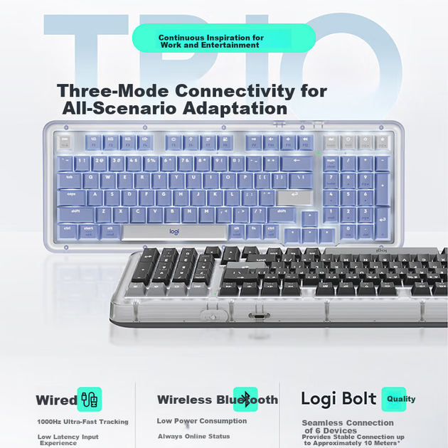 Бездротова механічна клавіатура Logitech ALTO KEYS K98M Plus Custom White (біла) - изображение 8