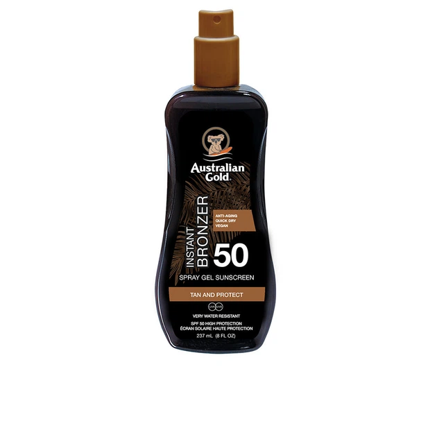 Сонцезахисний гель-спрей Australian Gold Instant Bronzer SPF50, 237 мл - Фото 1 Сонцезахисний гель-спрей Australian Gold Instant Bronzer SPF50, 237 мл - зображення 1