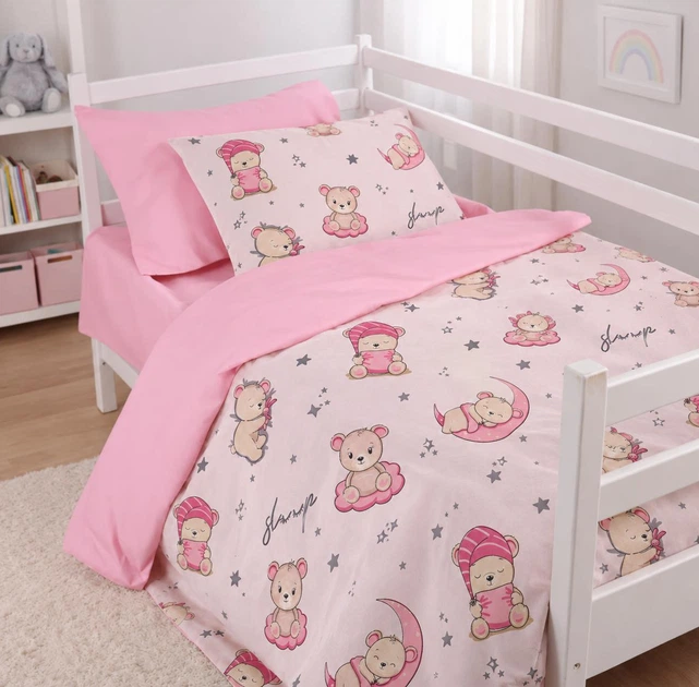 Простирадло MirSon King Size 220x240 см Kids Time 17-0919 Pink Moon Бязь (2200012569870) - зображення 3
