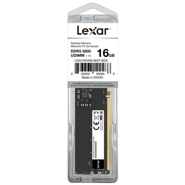 Модуль пам'яті для комп'ютера DDR5 16GB 5600 MHz Black Lexar (LD5U16G56C46ST-BGS) - зображення 5