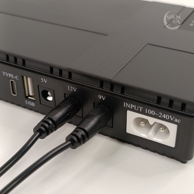 Источник бесперебойного питания питания Mini UPS 45 Вт для Wi-Fi-роутера, модема и IP-камер, с DC-выходами 5В/9В/12В, PoE 15В/24В, портами USB-A, Type-C и LAN, автоматическим переключением на аккумулятор и LED-индикацией, NET-45-Black - изображение 7