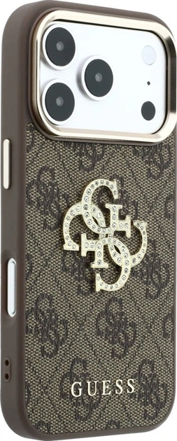 Чохол для смартфона Apple iPhone 18 Pro/17 Pro Guess 4G & Big Strass Logo Brown (GUHCP18L6P4DSMLW) - зображення 4