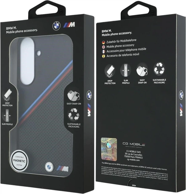 Чохол для смартфона Samsung Galaxy S26 FE BMW M Tricolor Metal Logo MagSafe Black (BMHMS26FE25PCSPEK) - зображення 8