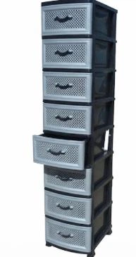 Комод для дому пластиковый Effe Black 8 ярусов - Фото 2 Комод для дому пластиковый Effe Black 8 ярусов - изображение 2