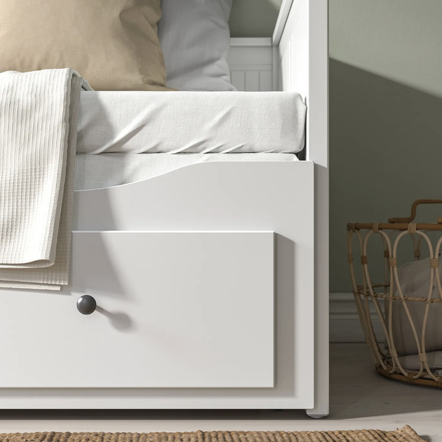 Каркас кушетки с 3-мя выдвижными ящиками, белый, 80x200 см, ИКЕА HEMNES 903.493.26 - изображение 4