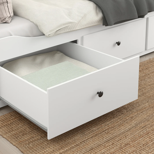 Каркас кушетки с 3-мя выдвижными ящиками, белый, 80x200 см, ИКЕА HEMNES 903.493.26 - изображение 5