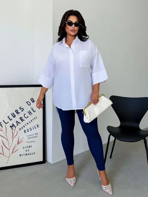 Блузка женская ELFBERG MN-114 54-56 Белая (2000001077450) - Фото 3 Блузка женская ELFBERG MN-114 54-56 Белая (2000001077450) - изображение 3