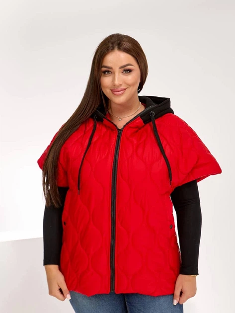 Теплый жилет короткий женский ELFBERG VM-864 52-54 Красный (2000001042472) - изображение 6