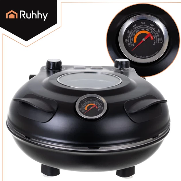 Печь для пиццы Ruhhy 1200 Вт 420°C с керамическим камнем (5900779957114) - изображение 10