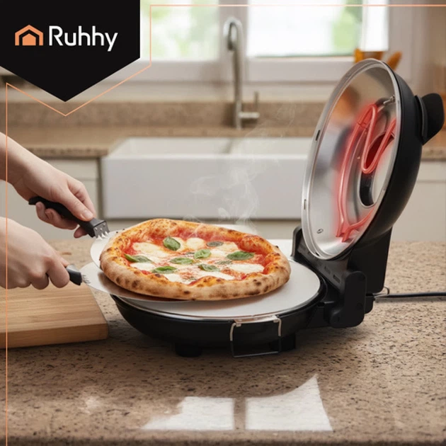 Печь для пиццы Ruhhy 1200 Вт 420°C с керамическим камнем (5900779957114) - изображение 12