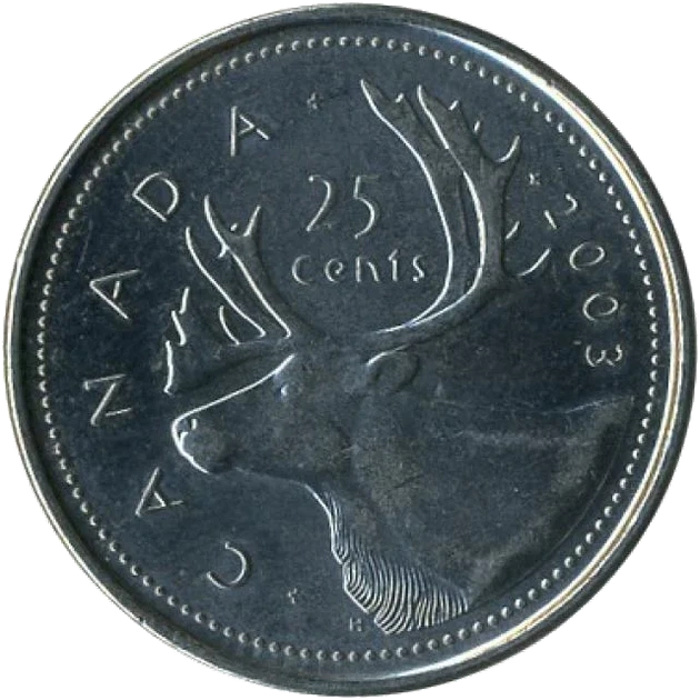 Монета 25 центів 2003 P UNC Регулярний випуск. Canada - Фото 1 Монета 25 центів 2003 P UNC Регулярний випуск. Canada - зображення 1