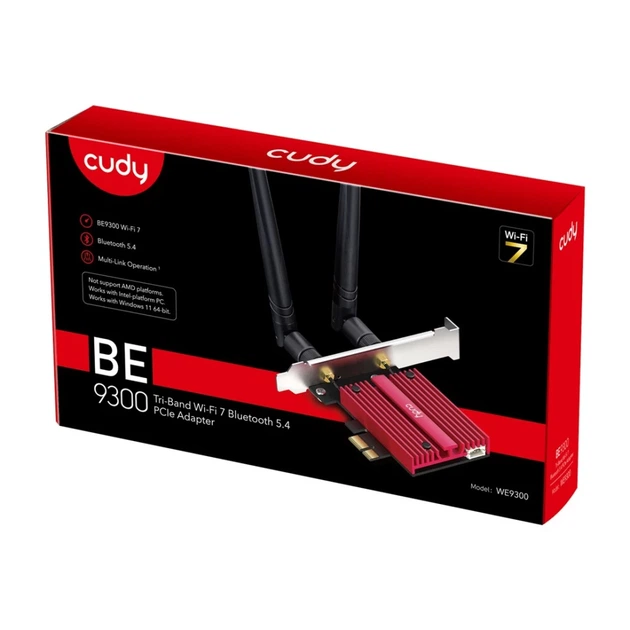 Мережевий адаптер CUDY WE9300 BE9300 Wi-Fi 7 Bluetooth (6971690793548) - зображення 5