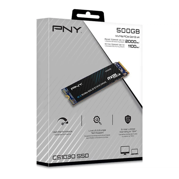 SSD PNY CS1030 M.2 NVMe 500GB (751492641621) - Фото 2 SSD PNY CS1030 M.2 NVMe 500GB (751492641621) - зображення 2