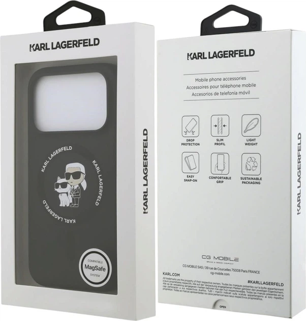 Etui na smartfon Apple iPhone 18 Pro Max/17 Pro Max Karl Lagerfeld Silicone Karl&Choupette Ring MagSafe Black (KLHMP18XSCMKCRHK) - obraz 8