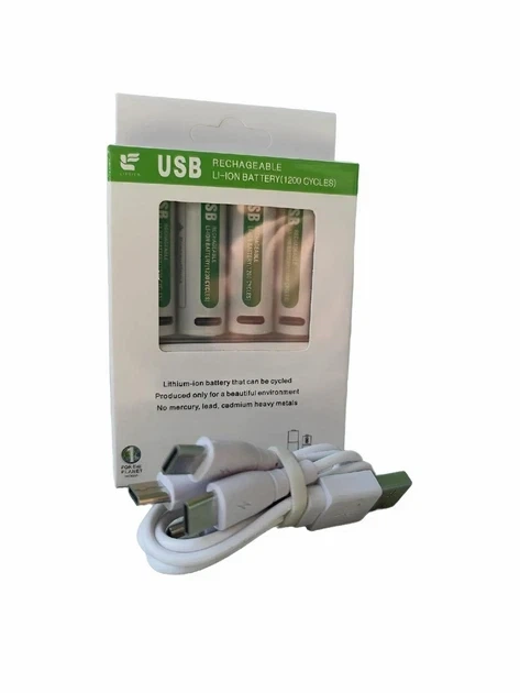 Аккумуляторные батарейки AA 4 шт • Li-Ion 2000 мАч / 3000 mWh, 1,5 В, USB Type-C, до 1000 циклов, кейс - Фото 7 Аккумуляторные батарейки AA 4 шт • Li-Ion 2000 мАч / 3000 mWh, 1,5 В, USB Type-C, до 1000 циклов, кейс - изображение 7