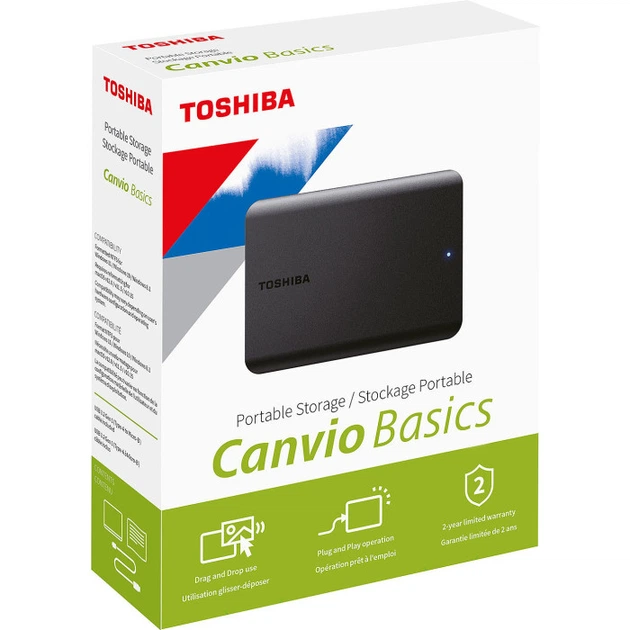 Внешний жесткий диск Toshiba Canvio Basics EXCL 4 ТБ 2.5" USB 3.2 Gen 1 Black (HDTB540MK3CA) - изображение 9