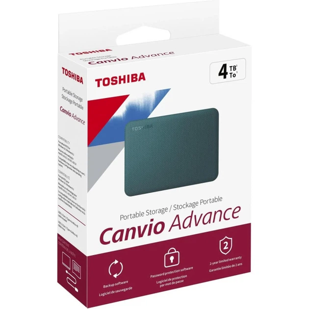 Внешний жесткий диск Toshiba Canvio Advance 4 ТБ 2.5" USB 3.2 Gen 1 Green (HDTCA40EG3CA) - изображение 7