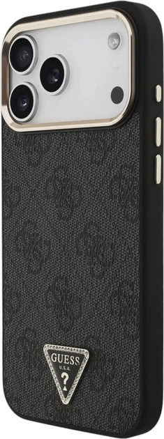 Etui na smartfon Apple iPhone 18 Pro Max/17 Pro Max Guess 4G Triangle Logo MagSafe Black/Gold (GUHMP18XP4GTDGMK) - obraz 3