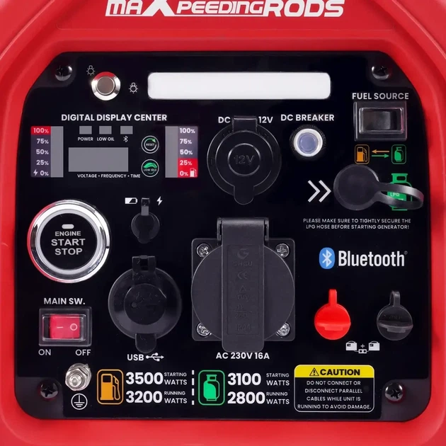 Інверторний газо-бензиновий генератор MaXpeedingRods MXR4000 GT 3.5 кВт/3.2 кВт, чиста синусоїда, запуск зі смартфона - изображение 5