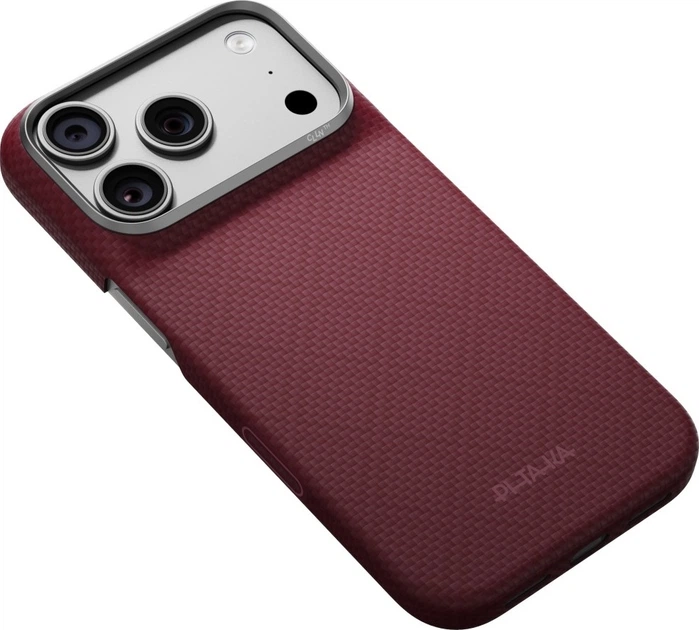 Etui na smartfon Apple iPhone 18 Pro/17 Pro Pitaka Edge Case Argyle MagSafe Burgundy (KI1817P) - obraz 4