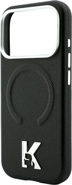Etui na smartfon Apple iPhone 18 Pro Max/17 Pro Max Karl Lagerfeld Grained Embossed Ring & Kameo Logo MagSafe Black (KLHMP18X6PWBKECK) - obraz 6