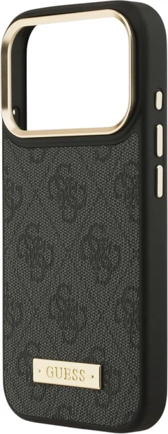 Etui na smartfon Apple iPhone 18 Pro/17 Pro Guess 4G Logo Plate MagSafe Black (GUHMP18LU4GPRK) - obraz 6