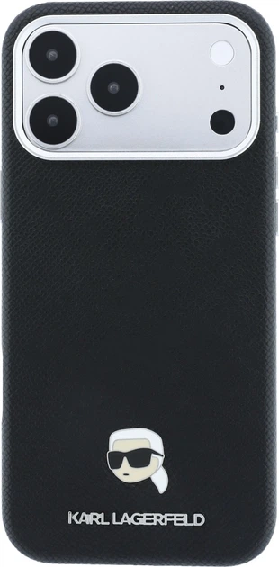 Etui na smartfon Apple iPhone 18 Pro/17 Pro Karl Lagerfeld Grained Karl Head Metal MagSafe Black (KLHMP18L6PSKHLK) - Zdjęcie 2 Etui na smartfon Apple iPhone 18 Pro/17 Pro Karl Lagerfeld Grained Karl Head Metal MagSafe Black (KLHMP18L6PSKHLK) - obraz 2