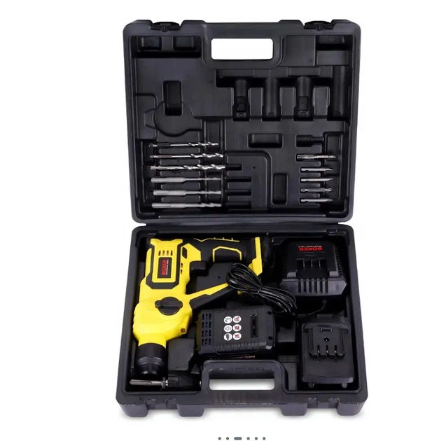 Перфоратор BOXER SR-148 аккумуляторный SDS-plus для сверления бетона металла древесины 24 В бесщеточный 1 Дж 2 батареи Li-Ion - изображение 7
