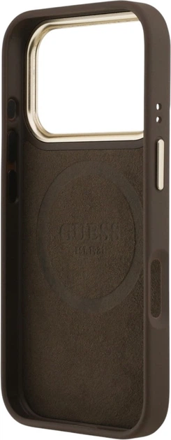 Etui na smartfon Apple iPhone 18 Pro/17 Pro Guess 4G Logo Plate MagSafe Brown (GUHMP18LU4GPRW) - obraz 7
