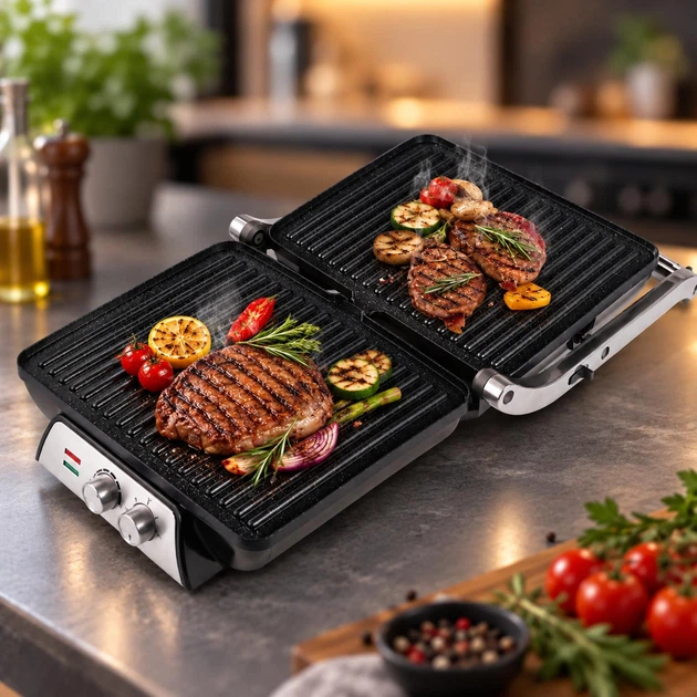 Электрогриль контактный Domotec R-2684 2000 Вт - изображение 2