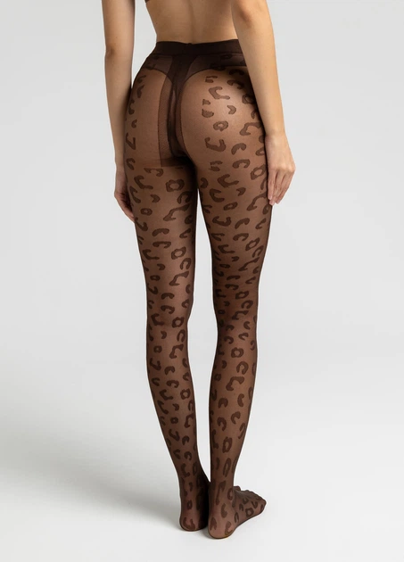 Колготки жіночі з леопардовим принтом Giulia LEO 20 (1) 4 Brown-coffee, коричневі колготи з тваринним принтом, стильні - Фото 4 Колготки жіночі з леопардовим принтом Giulia LEO 20 (1) 4 Brown-coffee, коричневі колготи з тваринним принтом, стильні - зображення 4