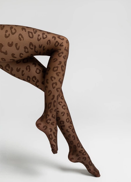 Колготки жіночі з леопардовим принтом Giulia LEO 20 (1) 4 Brown-coffee, коричневі колготи з тваринним принтом, стильні - Фото 5 Колготки жіночі з леопардовим принтом Giulia LEO 20 (1) 4 Brown-coffee, коричневі колготи з тваринним принтом, стильні - зображення 5