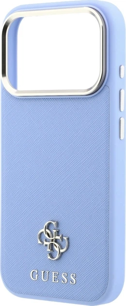Etui na smartfon Apple iPhone 18 Pro/17 Pro Guess Saffiano Small 4G & Classic Logo MagSafe Light Blue (GUHMP18L6PSA4DMB) - obraz 6