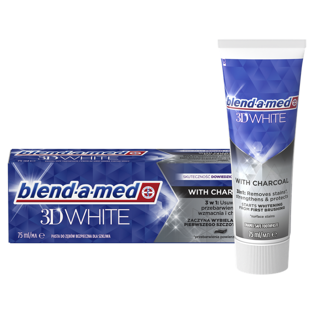 Зубна паста Blend-a-med 3D White Вугілля деревне 75 мл - Фото 1 Зубна паста Blend-a-med 3D White Вугілля деревне 75 мл - изображение 1