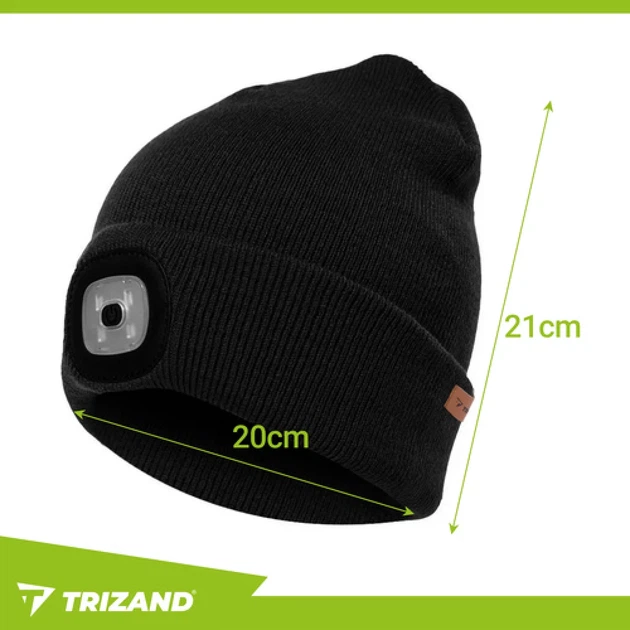 Шапка зимняя с фонариком Trizand Black (5900779947320) - изображение 2